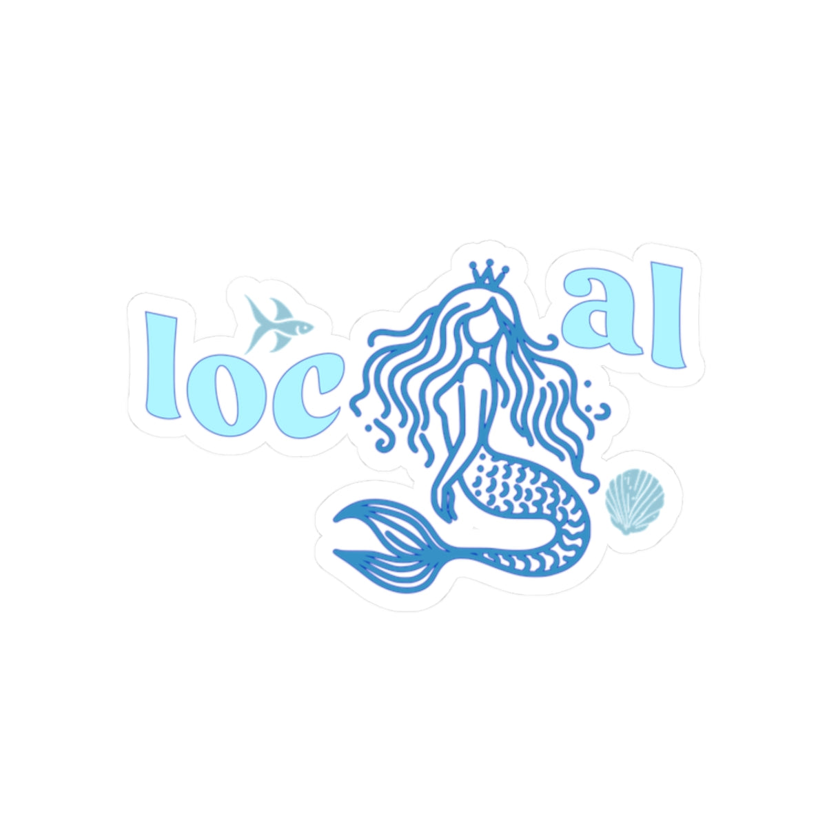Local Mermaid Sticker- Blue