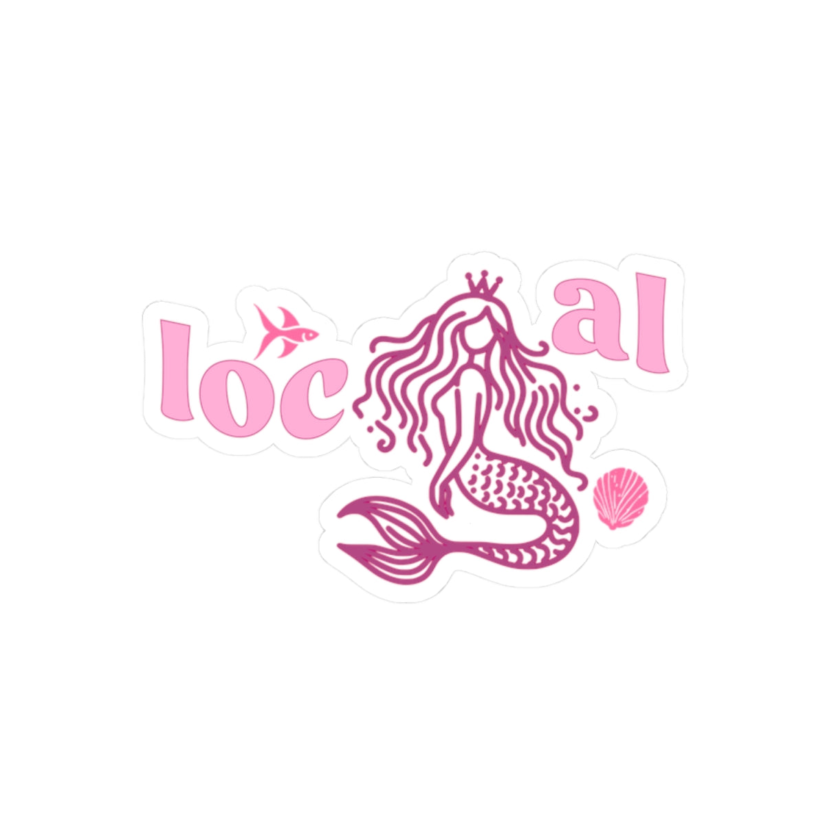 Local Mermaid Sticker- Pink