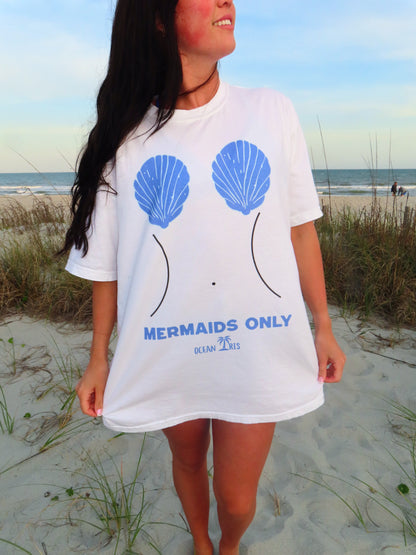 MERMAIDS ONLY-Blue T Shirt