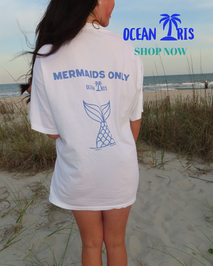 MERMAIDS ONLY-Blue T Shirt