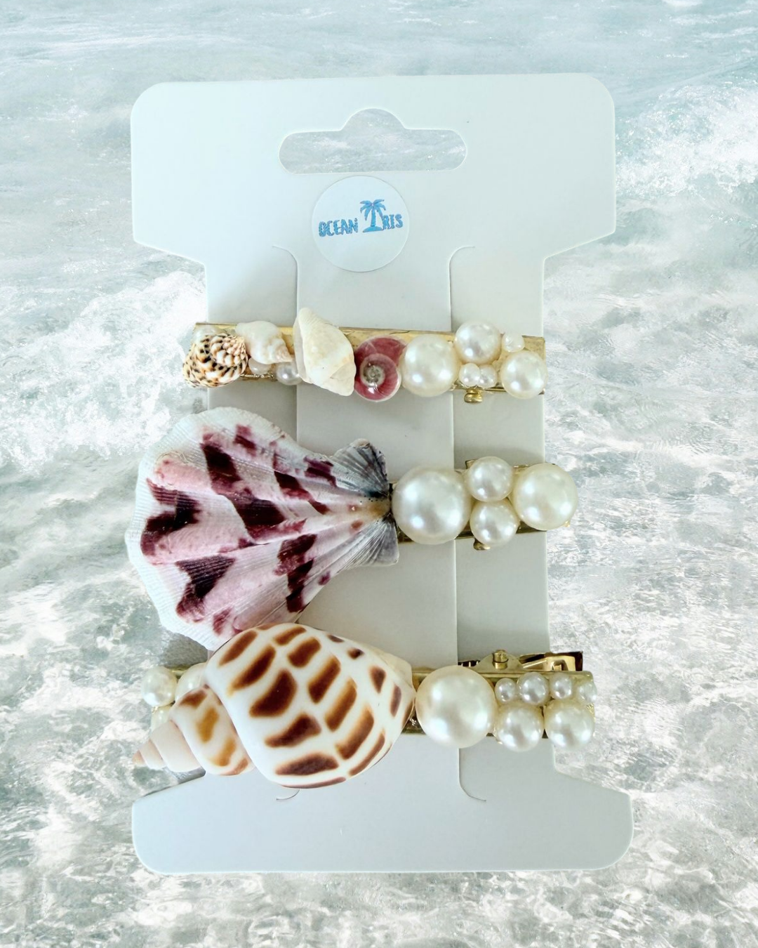 Shell Basec Clips Shell Hair Clips – Ocean Iris